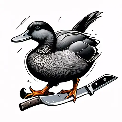 Duck With Knife tattoo design idea