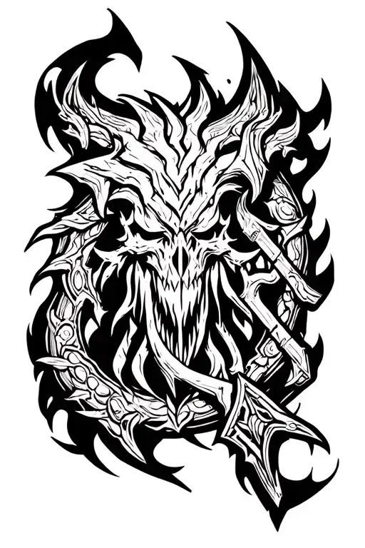simbol the horde sign from world of warcraft tattoo design idea