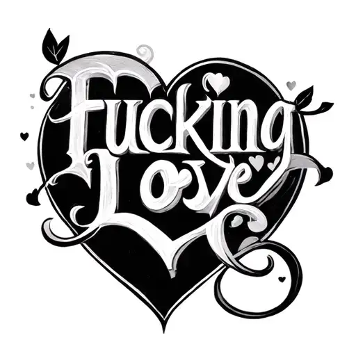 fucking love letra dark tattoo design idea