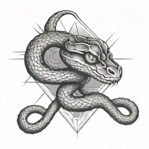 Snake with all seeing eye tattoo design idea