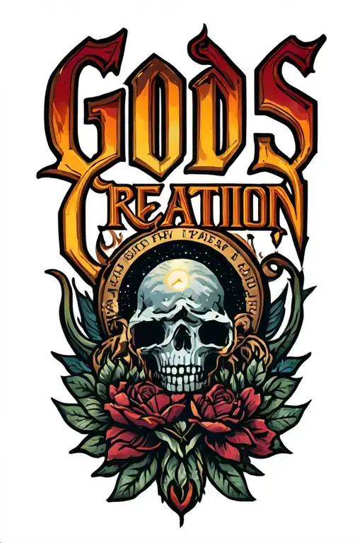 "Gods Creation" 01/21/08 in roman numerals tattoo design idea