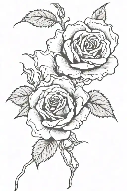 wilted rose intertwined within words and phrases tattoo design idea