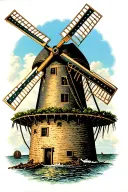 windmill tattoo design idea