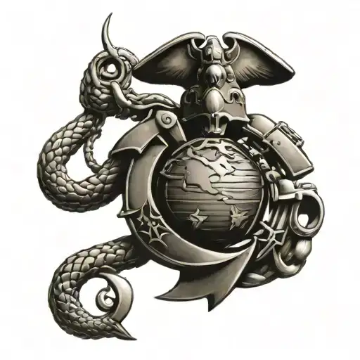 us marines + christian tattoo design idea