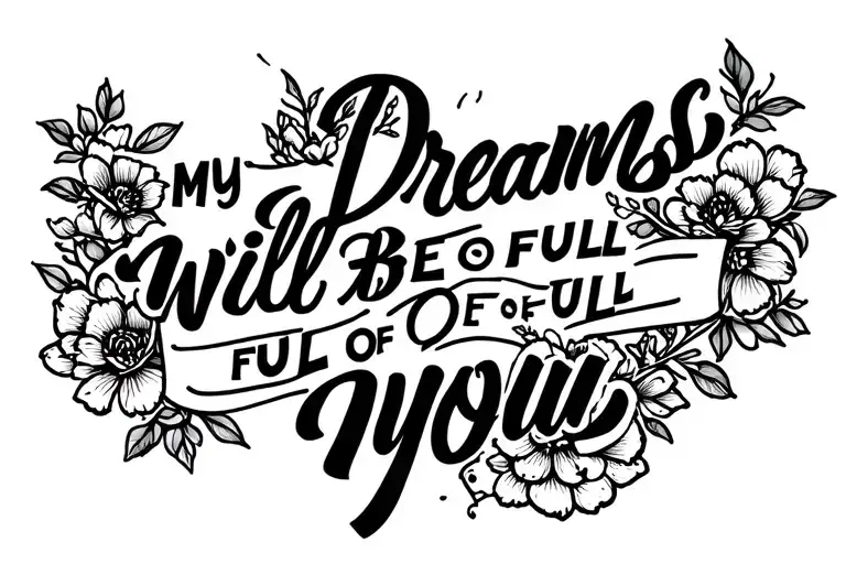 microline phrase 'My dreams will be full of you' in Spanish on left pectoral tattoo design idea