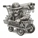 shopping-cart pimping bandit flash tattoo tattoo design idea