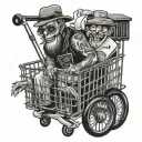 shopping-cart pimping bandit flash tattoo tattoo design idea