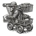 shopping-cart pimping bandit flash tattoo tattoo design idea