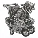 shopping-cart pimping bandit flash tattoo tattoo design idea