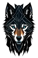 futuristic wolf head tattoo design idea