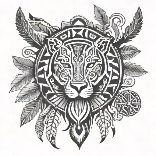 canadian native meets african tribal meets australian aboriginal nature tattoo design idea