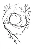 Virgo zodiac sign intertwined within its branches tattoo design idea