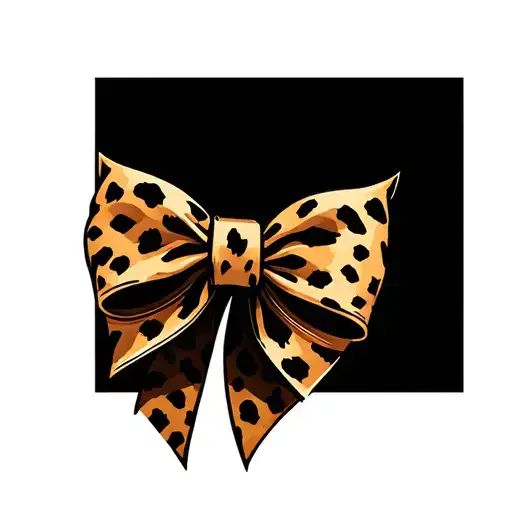 cheetah print bow tattoo design idea
