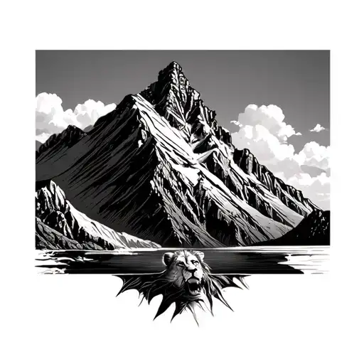 mountain shapes of the mountains "Lion's Head" and "Table Mountain" above ubuntu tattoo design idea