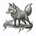 fox thunder storm tattoo design idea