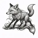 fox thunder storm tattoo design idea
