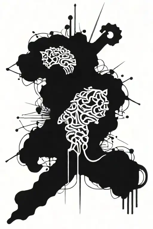 Create a traditional Noe style long sleeve, trash polka type, for the forearm part, representing life and tattoo design idea