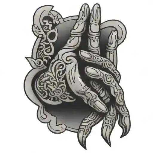 Chicano praying hand  tattoo design idea