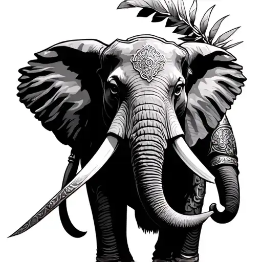 elephant gladiator tattoo design idea