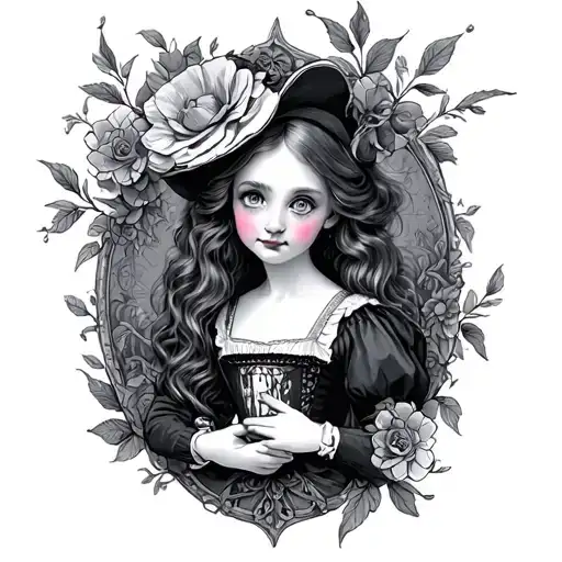 Dark Alice In Wonderland tattoo design idea