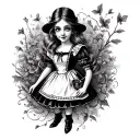 Dark Alice In Wonderland tattoo design idea