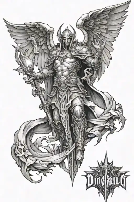 Diablo archangel Michael tattoo design idea