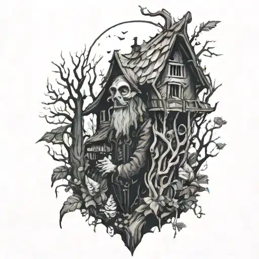 Baba Yaga tattoo design idea