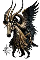 arcangel uriel with capricorn zodiac sign tattoo design idea