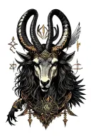 arcangel uriel with capricorn zodiac sign tattoo design idea