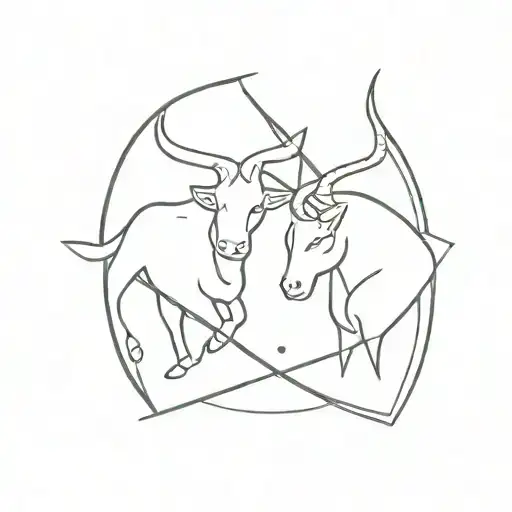 Taurus and Sagittarius together  tattoo design idea