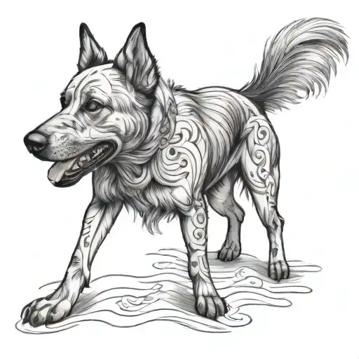 Memorial Dog tattoo design idea