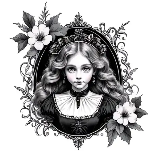 Dark Alice In Wonderland tattoo design idea