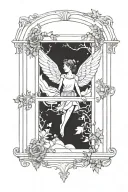 open window inspired by Peter pan tattoo design idea