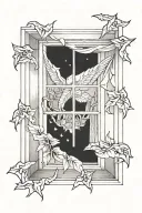 open window inspired by Peter pan tattoo design idea