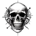 skull and bio mechanical tattoo design idea