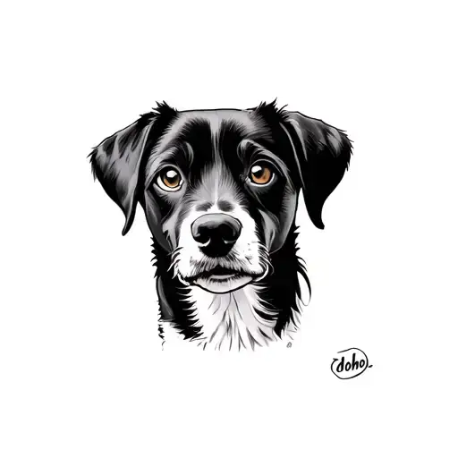 nursing.  burgundy doho dogs tattoo design idea