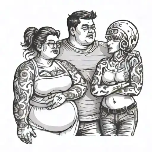 april 22, 2022 couple chubby girl thin boy holding tattoo design idea