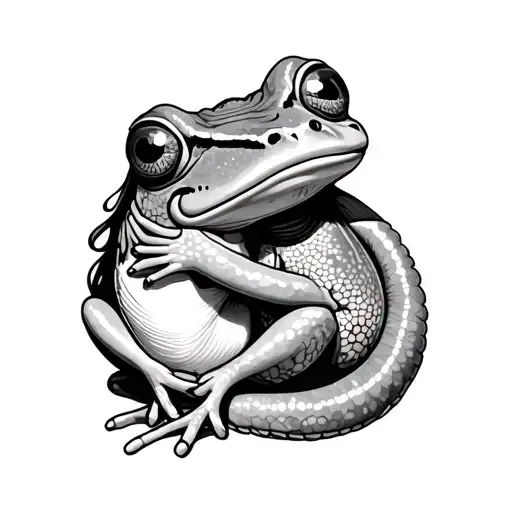 tiana's frog and rapunzel's chameleon simply tattoo idea hugging tattoo design idea