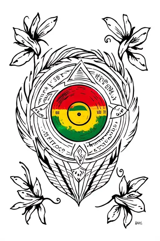 reggae vinyl tattoo design idea