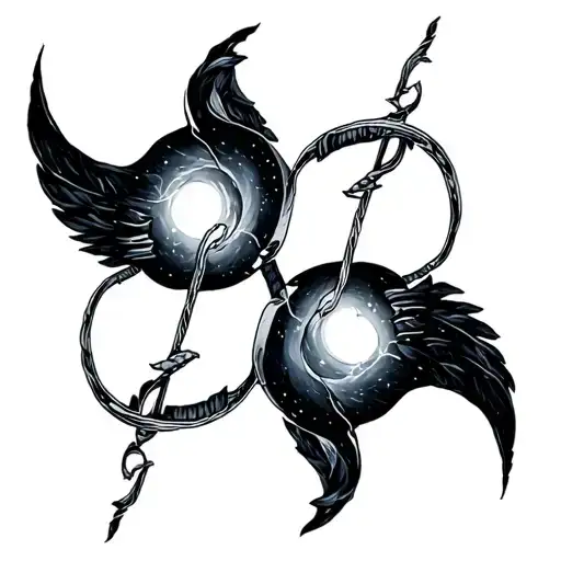 libra and aquarius constellation merging together tattoo design idea