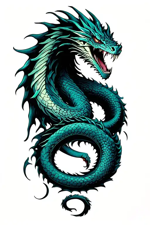 Jormungand serpent tattoo design idea