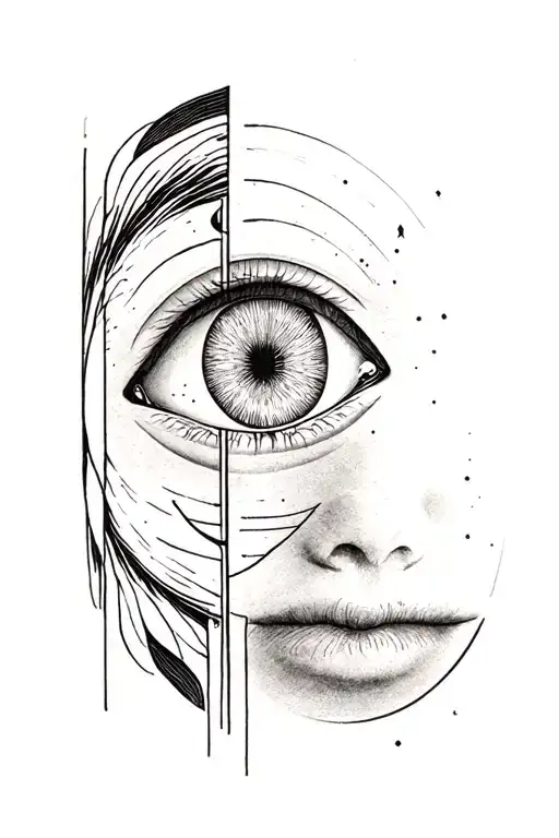 psychology, eye, perspective, mind, direction, horizon, concept design, forearm half sleeve tattoo design idea