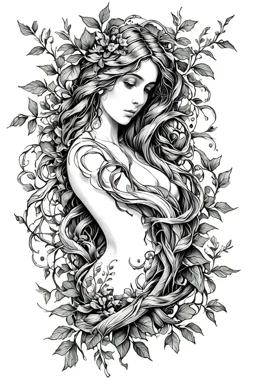 Maria Carolina curving along your forearm with delicate vines wrapping around-like ivy on ston tattoo design idea