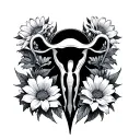 endometriosis uterus flowers tattoo design idea