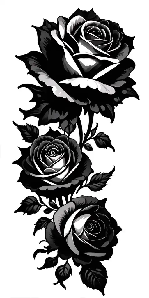 roses and mandala design tattoo design idea