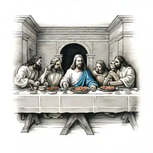 Leonardo's Last Supper Shadows tattoo design idea