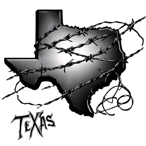 state of texas, barb wire wrapped tattoo design idea