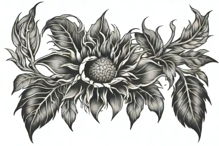 roots and spikes tattoo design idea