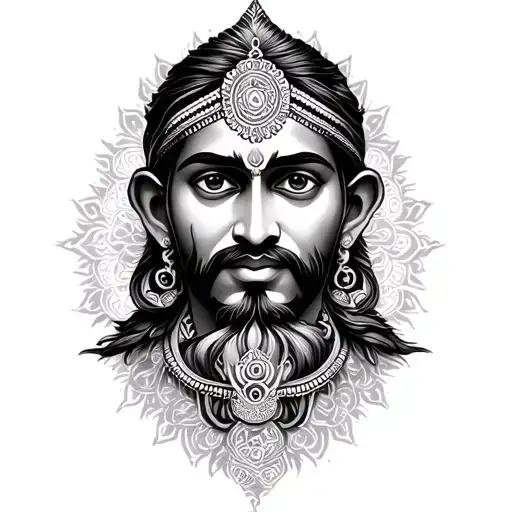 karma and bhagwat gita phrases wrapped tattoo design idea