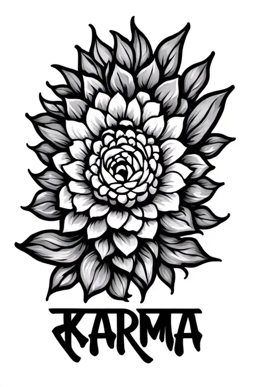 karma in hindi text tattoo design idea